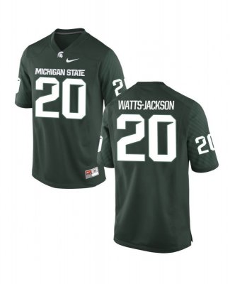 Men's Jalen Watts-Jackson Michigan State Spartans #20 Nike NCAA Green Authentic College Stitched Football Jersey WU50N75AR